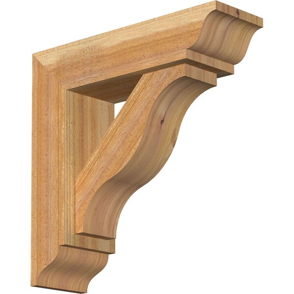 Ekena Millwork Funston Traditional Rough Sawn Bracket w/ Offset Brace, Western Red Cedar, 6"W x 20"D x 20"H BKT0604X20X20FST01RWR - main
